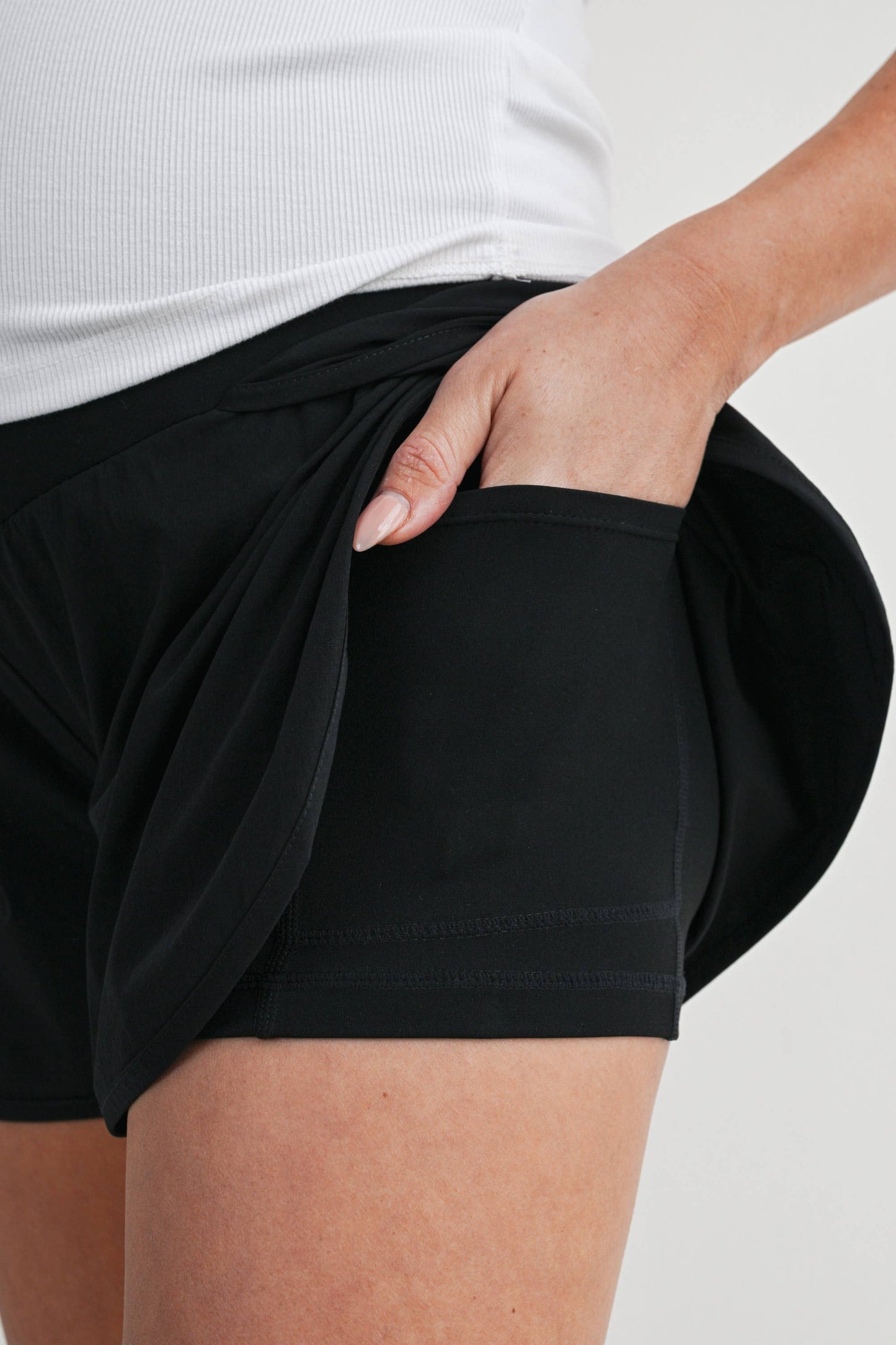 Active Maternity Workout Shorts with Over-Bump Belly Band