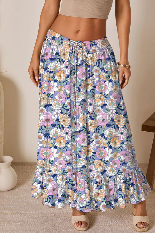 Pink Floral Maxi Skirt