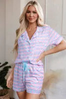 Purple Checkered Pajama Set